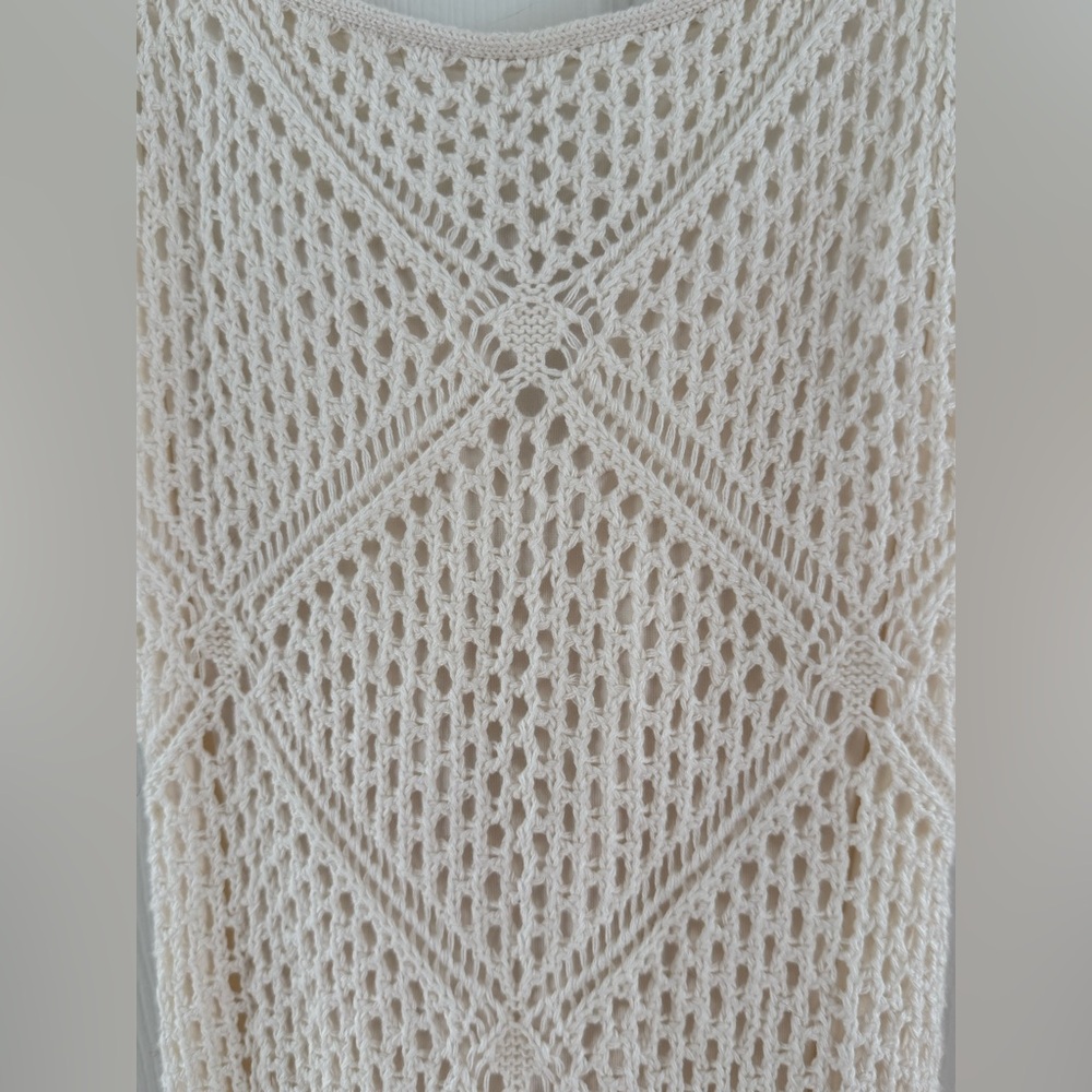 Abercrombie & Fitch Crochet-Style Fringe Mini Dress size m NWT - Picture 4 of 10